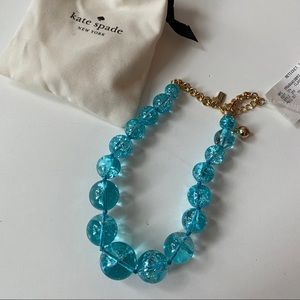 Kate Spade Blue Bauble Gold Chain Necklace